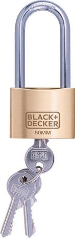 2dekans | BLACK+DECKER Hangslot - 50mm - Lange Beugel -, Ophalen of Verzenden, Nieuw