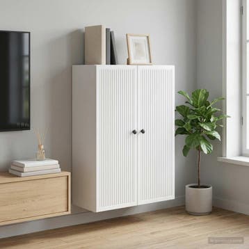 vidaXL Wandkast Wit 66 x 34,5 x 90 cm Bewerkt hout, Verzenden