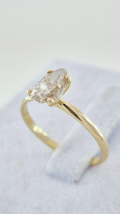 Ring - 14 karaat Geel goud - 0.89ct. tw. Geel Diamant, Bijoux, Sacs & Beauté, Bagues