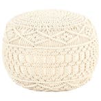vidaXL Poef macramé handgemaakt 45x30 cm katoen, Verzenden, Nieuw