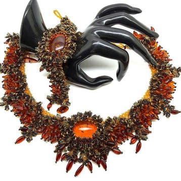 Ketting en armband met natuurlijk Baltisch barnsteen, 137,6, Nieuw
