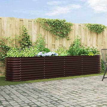 vidaXL Verhoogd bed Bruin 400 x 80 x 81 cm Staal, Verzenden, Nieuw