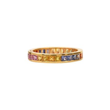 Eeuwigheidsring - 14 karaat Geel goud - 2.95ct. tw. Saffier