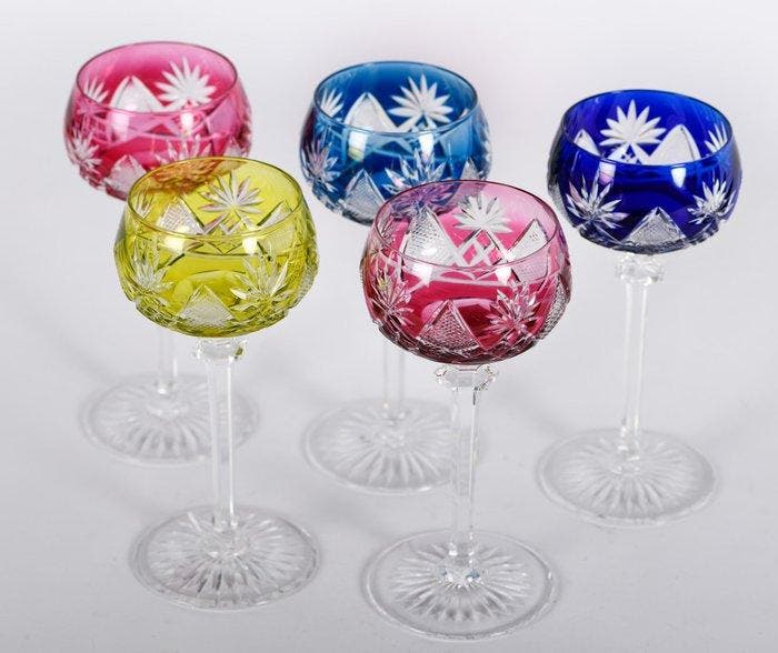 Prachtig lot van 5 antieke kristallen Val Saint Lambert, Antiek en Kunst, Antiek | Meubels | Tafels