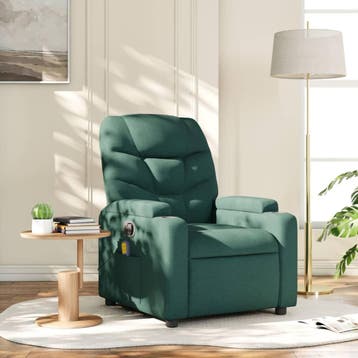 vidaXL Massagestoel met donkergroene stof, Maison & Meubles, Fauteuils, Verzenden