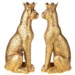 Figure - Couple of crowned leopards (2) - Résine