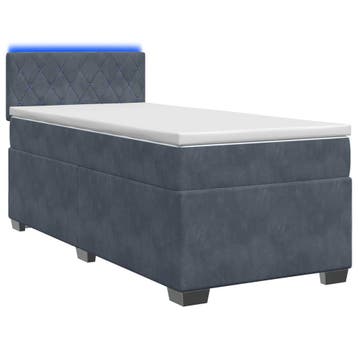 vidaXL Boxspringbed met matras en LED Donkergrijs 90 x 190, Maison & Meubles, Verzenden