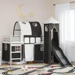 vidaXL Kidsloftbedframe Wit en Zwart 75 x 190 cm Metaal, Verzenden, Nieuw