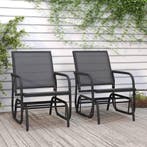 vidaXL Schuifstoelen voor tuin 2 st 61x76x87 cm textileen, Tuin en Terras, Verzenden, Nieuw