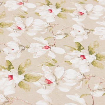 BA232 - Bloemenbedspreid - Klaar voor gebruik - Taupe, Wit,