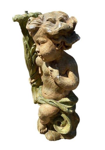 Kandelaber - Gips - Putto - 46,5 cm