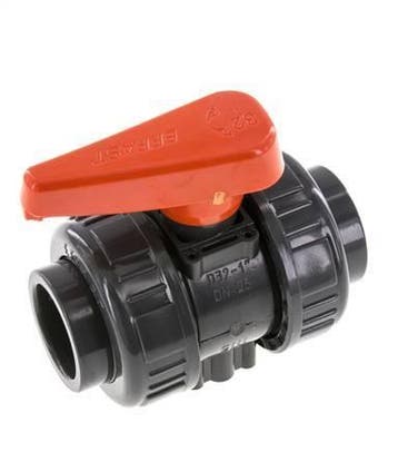 PVC 2-weg Kogelkraan Dubbele Wartel 32 mm Sok FKM, Verzenden, Nieuw