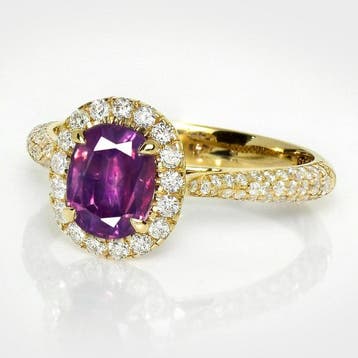 Sans prix de réserve - Bague - 14 carats GIA 1,40 ct Kashmir, Nieuw