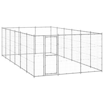 vidaXL Hondenkennel 21,78 m² gegalvaniseerd staal, Verzenden, Nieuw