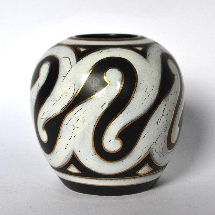 Plateelbakkerij Zuid-Holland - Vaas - Aardewerk, Antiquités & Art, Antiquités | Verre & Cristal