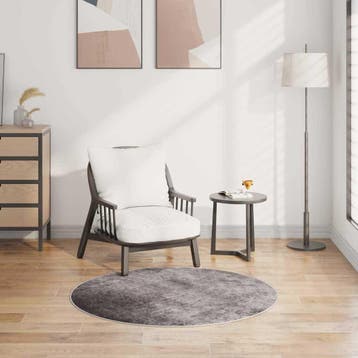 vidaXL Vloerkleed wasbaar ø120 cm grijs, Huis en Inrichting, Verzenden, Nieuw
