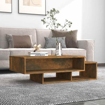 vidaXL Salontafel 105x55x32 cm bewerkt hout gerookt, Huis en Inrichting, Verzenden, Nieuw