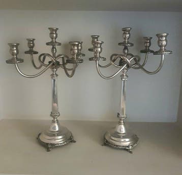Kandelaber (2) - alpaca - Engeland 1940- 49cm