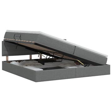 vidaXL Opbergbed met matras Donkergrijs 200 x 200 cm Bewerkt, Verzenden, Nieuw