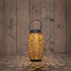 Solar lantern windlicht bamboe annas collection 18x18x32 cm, Nieuw