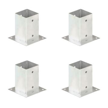 vidaXL Paalankers 4 st 91 mm gegalvaniseerd metaal, Tuin en Terras, Palen, Balken en Planken, Verzenden, Nieuw