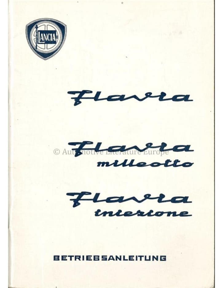 1967 LANCIA FLAVIA BERLINA INSTRUCTIEBOEKJE DUITS, Autos : Divers, Modes d'emploi & Notices d'utilisation