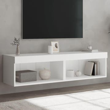 vidaXL Tv-meubels met LED-verlichting 2 st 60x30x30 cm wit, Huis en Inrichting, Kasten |Televisiemeubels, Verzenden, Nieuw