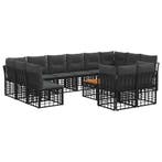 vidaXL Buiten bank set 13 pcs Zwart en Donker Grijs, Tuin en Terras, Verzenden, Nieuw