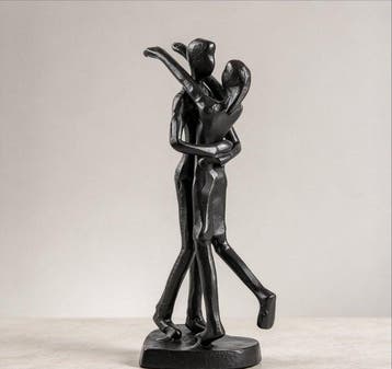 Sculpture, Embracing Couple - 15 cm - Métal