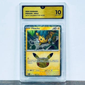 Pokémon Graded card - Pikachu 038 - 30th Anniversary –, Nieuw