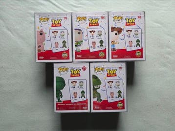 Funko - Funko Pop Woody, Buzz Lightyear, Hamm, Rex, Army Man