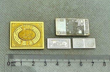 Duitsland, Japan, Thailand. Lote 4 lingotes plata ( bano oro