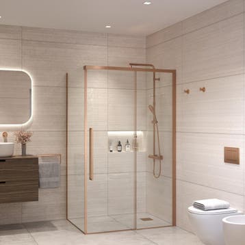 Aanbieding: Douchecabine Sanivo Nova Soft Close Brons Helder, Ophalen of Verzenden, Douche