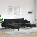 vidaXL bank / zetel 3 pcs Zwart 250 x 188 x 76 cm Fluweel, Huis en Inrichting, Zetels | Zetels, Verzenden, Nieuw