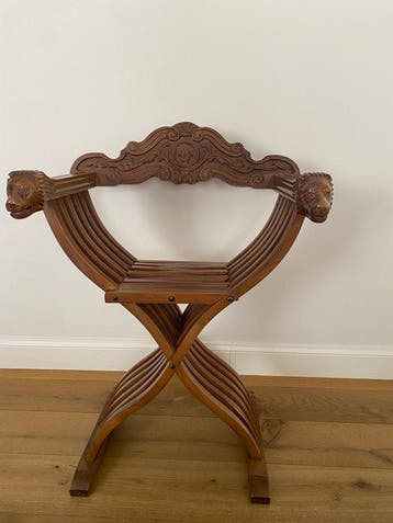 Chaise pliante - Noyer, Antiquités & Art