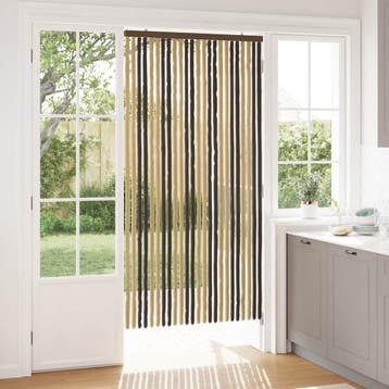 vidaXL Insecten Gordijn Chenille Donkerbruin en Beige 100 x, Verzenden, Nieuw