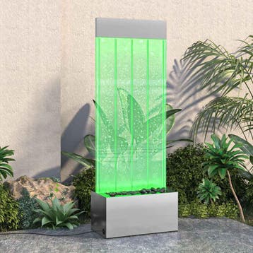 vidaXL Bubbelzuil met RGB LEDs 110 cm roestvrij staal en, Tuin en Terras, Verzenden, Nieuw
