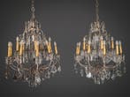 Kroonluchter (2) - Legering, Kristal - Paar kroonluchters