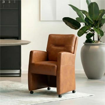Set van 8 Leren eetkamerstoelen Sharp - Granada Savannah, Huis en Inrichting, Stoelen, Ophalen of Verzenden, Nieuw, Leer