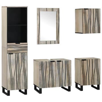 vidaXL Badkamermeubel Set met lade 5 pcs Walnootbruin, Verzenden, Nieuw