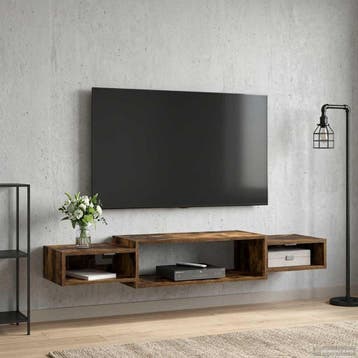 vidaXL Wand gemonteerd TV Kast Muurmontage Gerookt eiken, Huis en Inrichting, Verzenden, Nieuw