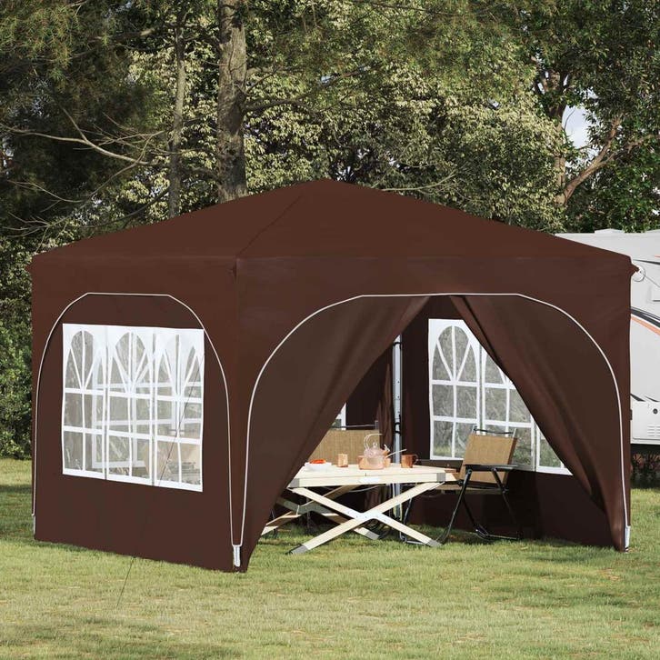 vidaXL Pop-up Feesttent 290 x 290 x 245 cm Bruin, Jardin & Terrasse, Tonnelles, Envoi