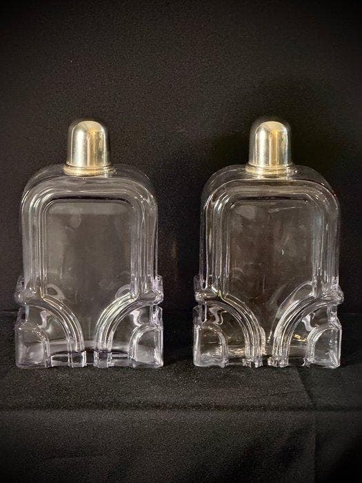 Zuordnung wohl Val Saint Lambert - Karaf (2) - Glas - Zilver, Antiquités & Art, Art | Objets design