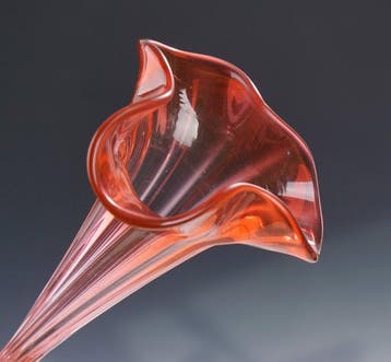Vaas - Victoriaanse cranberry glas posy model • epergne