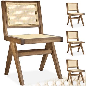 Houten stoel Lizzy met Weens vlechtwerk in boho-stijl, Huis en Inrichting, Verzenden, Nieuw