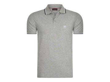 Veiling - Cappuccino Italia Polo Applique Pique - Grijs - L, Vêtements | Hommes, T-shirts