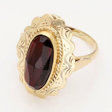 Bague - 14 carats Or jaune - grenade, Nieuw