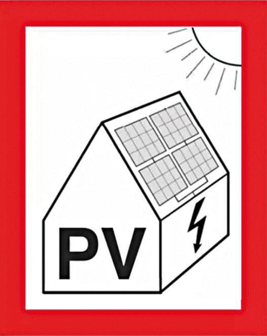 Panneau DAvertissement PV 105x148mm Autocollant - 182799, Doe-het-zelf en Bouw, Alarmsystemen, Verzenden