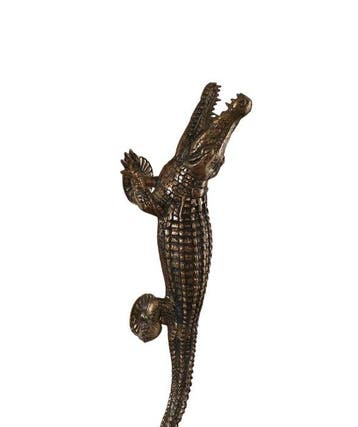 Poignée de porte - 2026 - Croc doré poli de 47 cm, Antiquités & Art