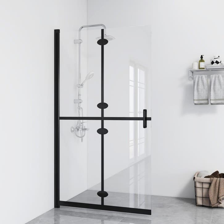 vidaXL Inloopdouchewand inklapbaar 110x190 cm ESG-glas, Bricolage & Construction, Sanitaire, Envoi
